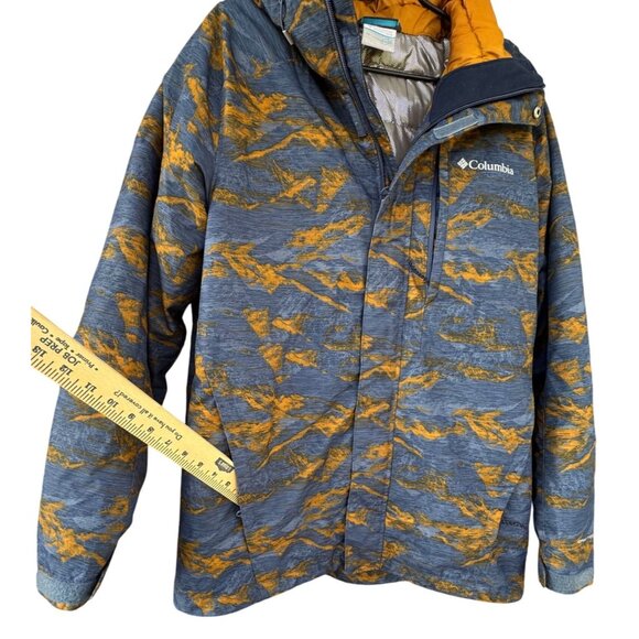 Columbia Mens Large Interchange Jacket Blue/Gold Camouflage Waterproof Coat - Picture 6 of 12